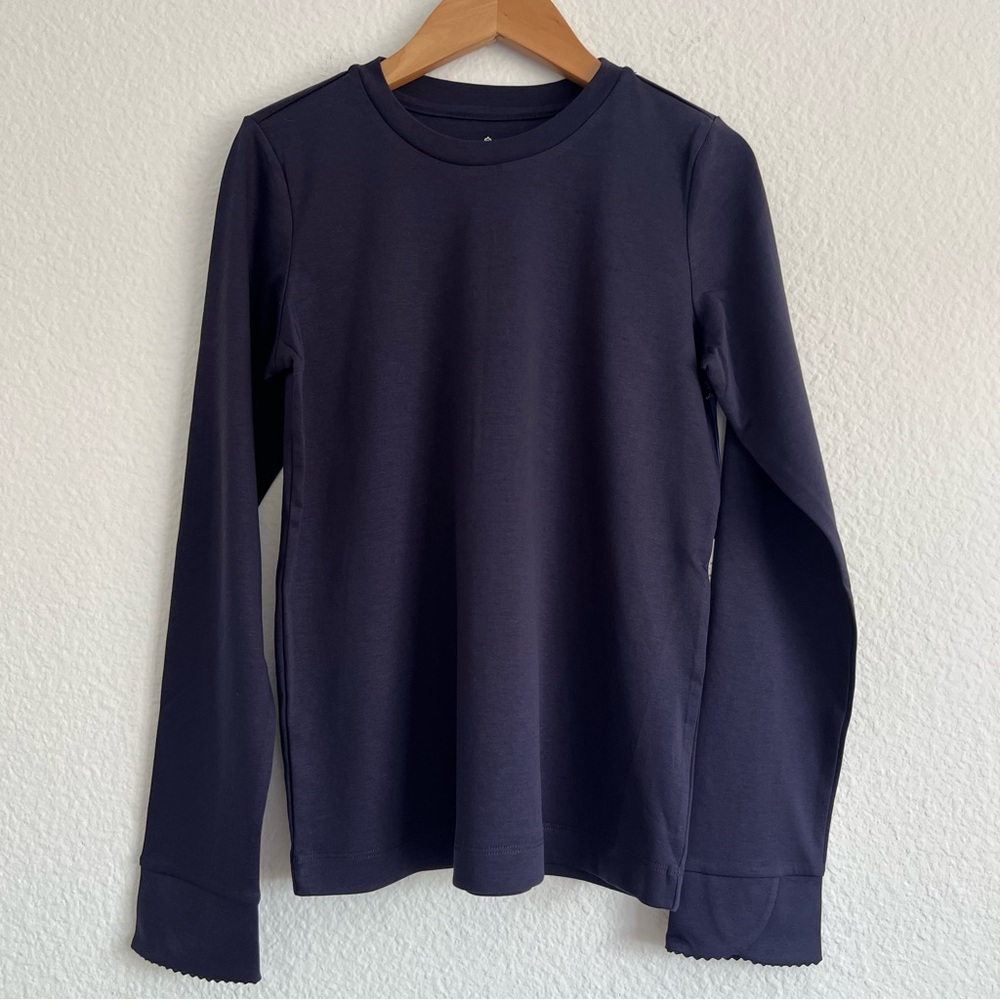 Classic Prep Navy Girls Crewneck Top